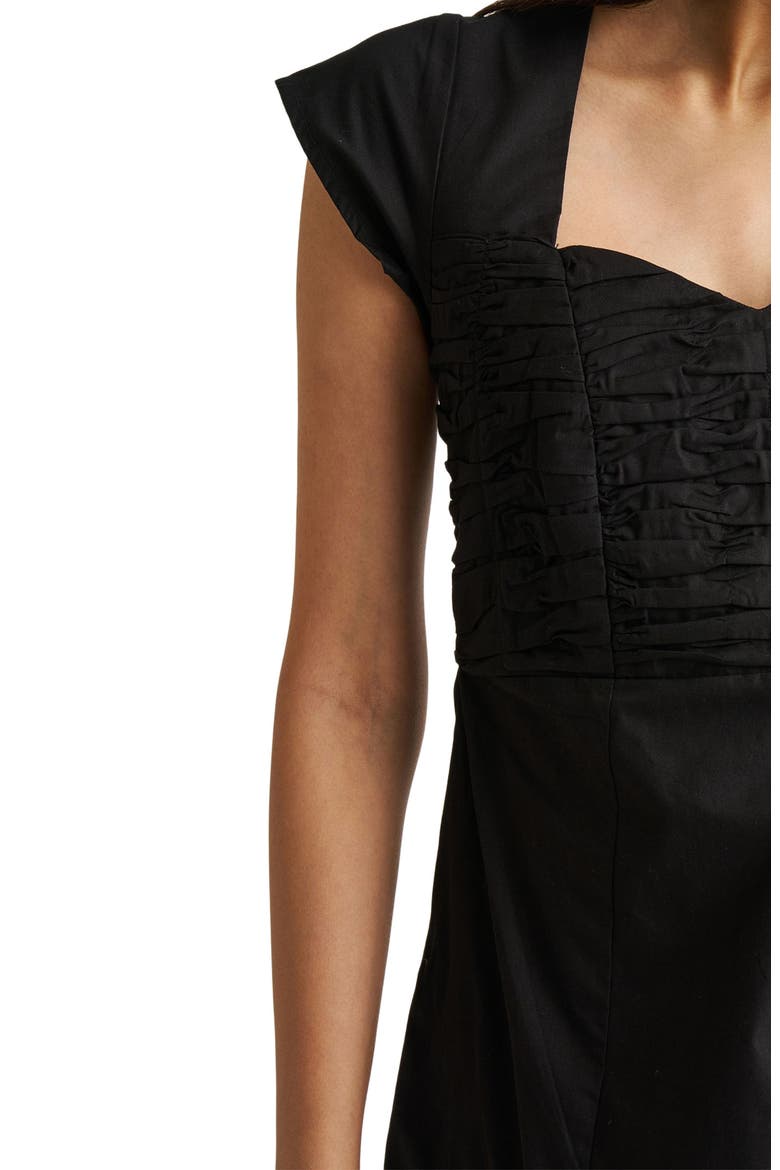 Ruched Dress with Front Slit, Alternate, color, Black