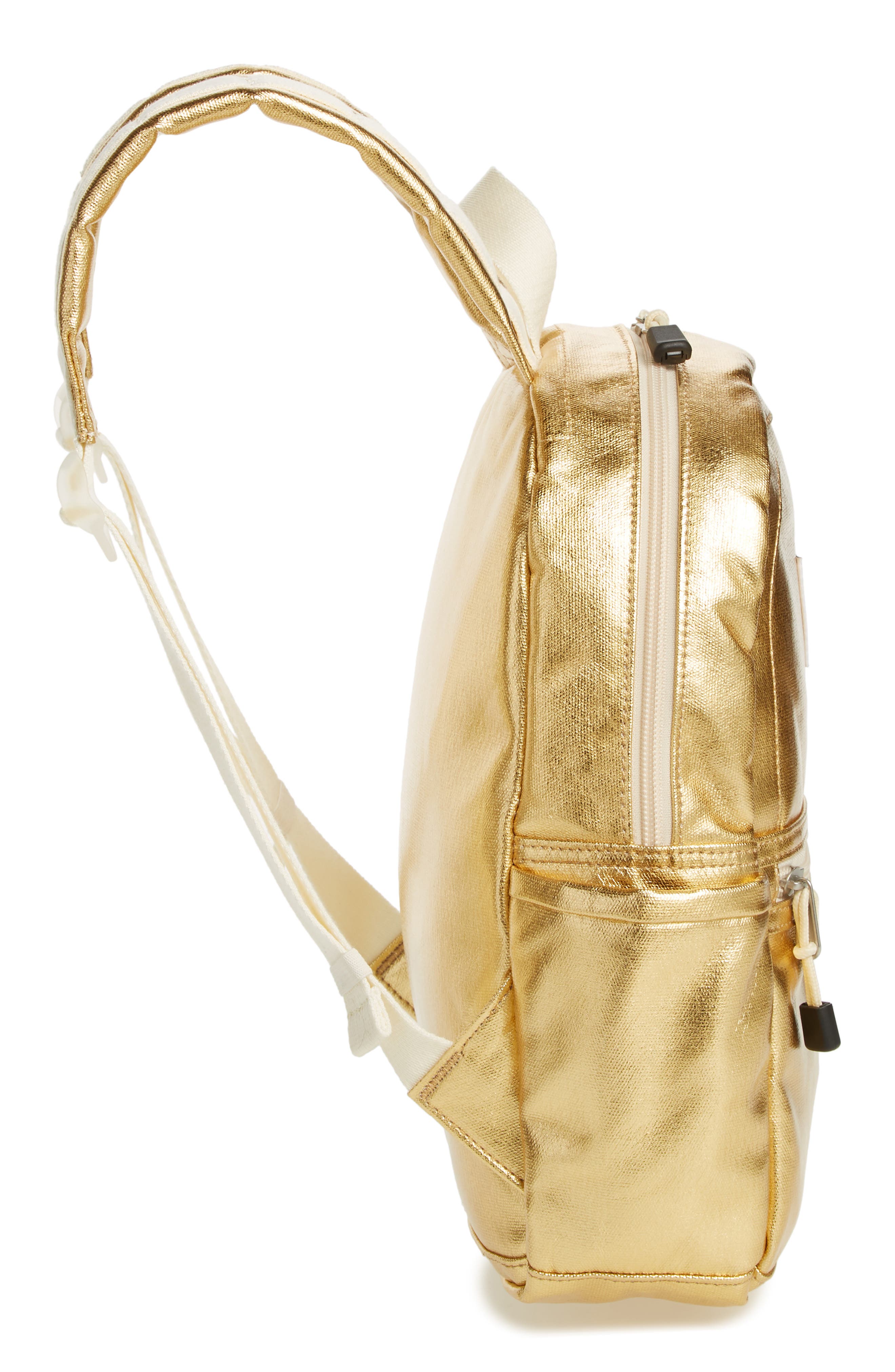 Downtown Mini Kane Metallic Backpack, Alternate, color, GOLD