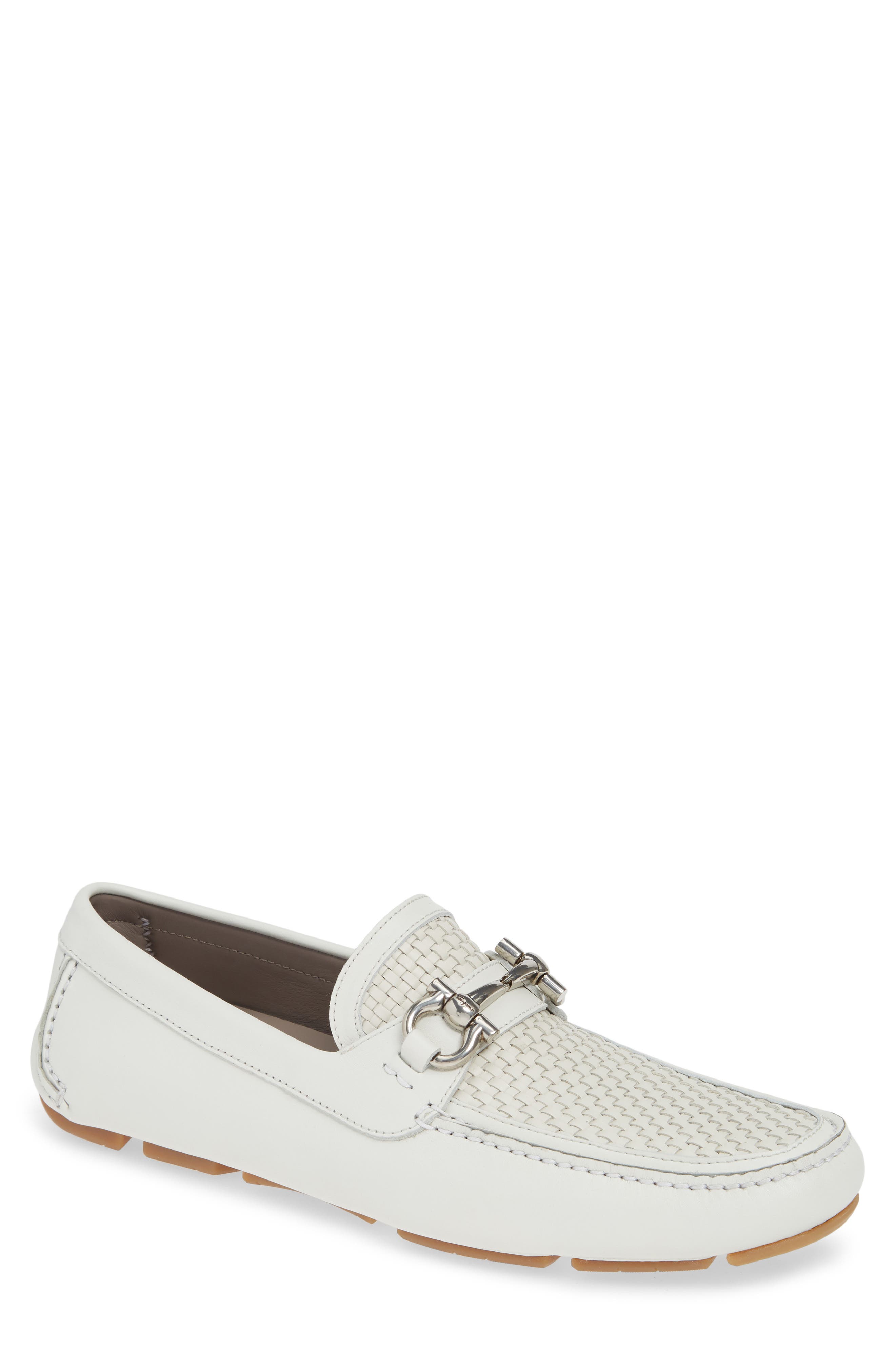 Salvatore Ferragamo Parigi Bit Driving Moccasin, Main, color, WHITE INTENSE