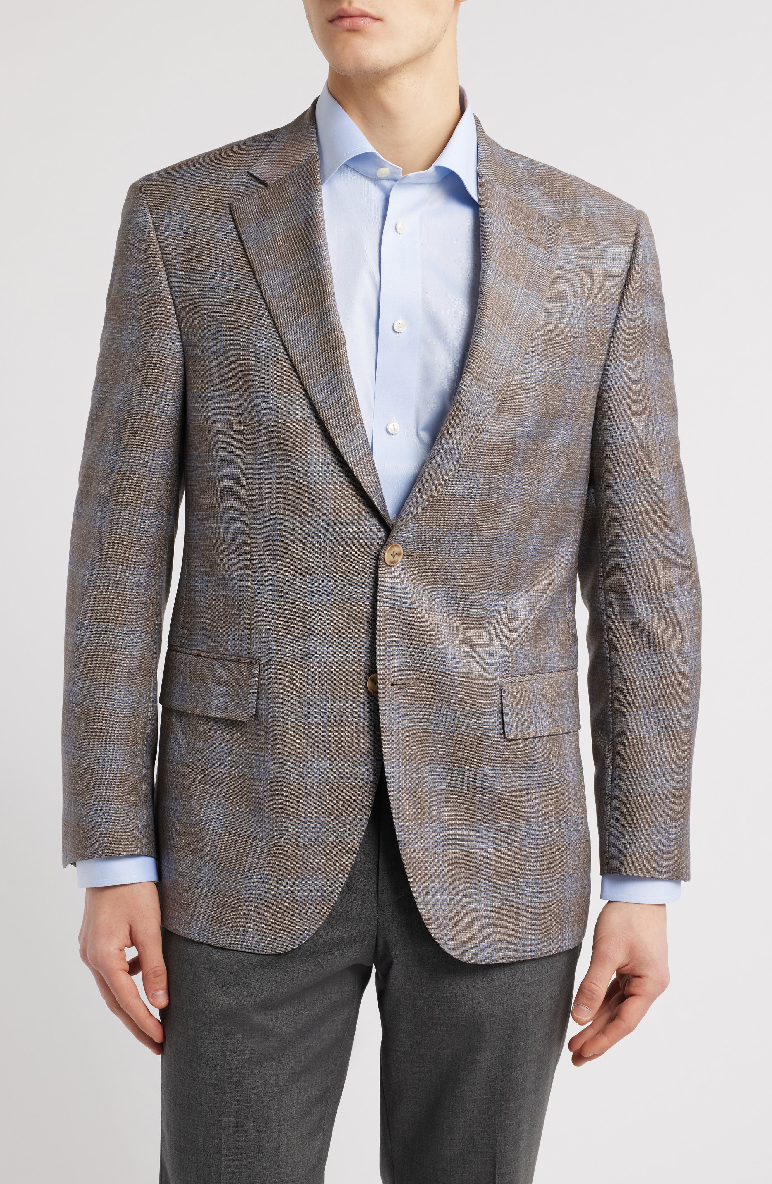 Peter Millar Flynn Classic Fit Ombré Check Wool Sport Coat