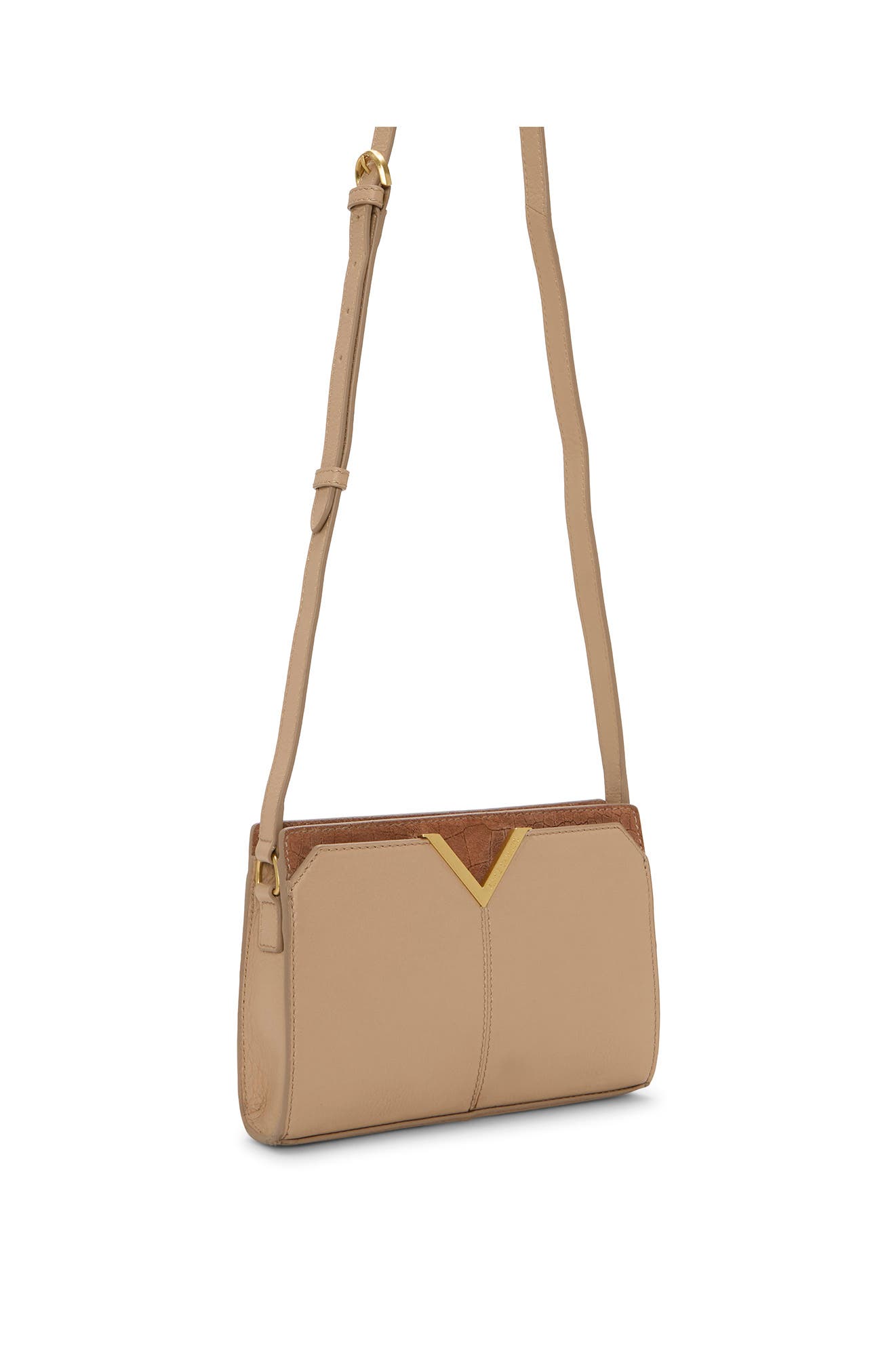 Vince Camuto Tasha Leather Crossbody Bag, Alternate, color, Medium Brown