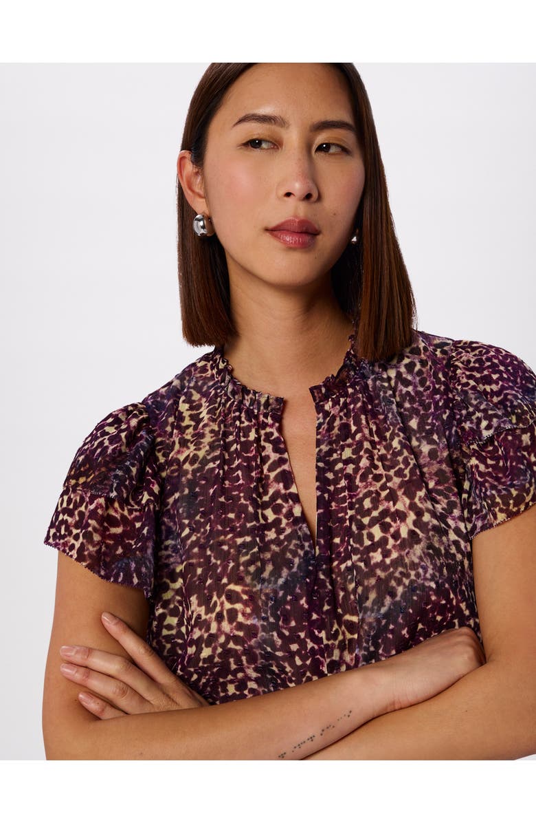 Whistles Orchid Print Dobby Top, Alternate, color, Purp/Multi