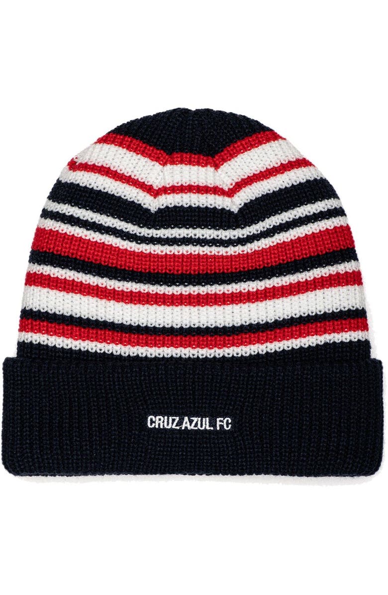 FAN INK Men's Black Cruz Azul Toner Cuffed Knit Hat, Main, color, Navy