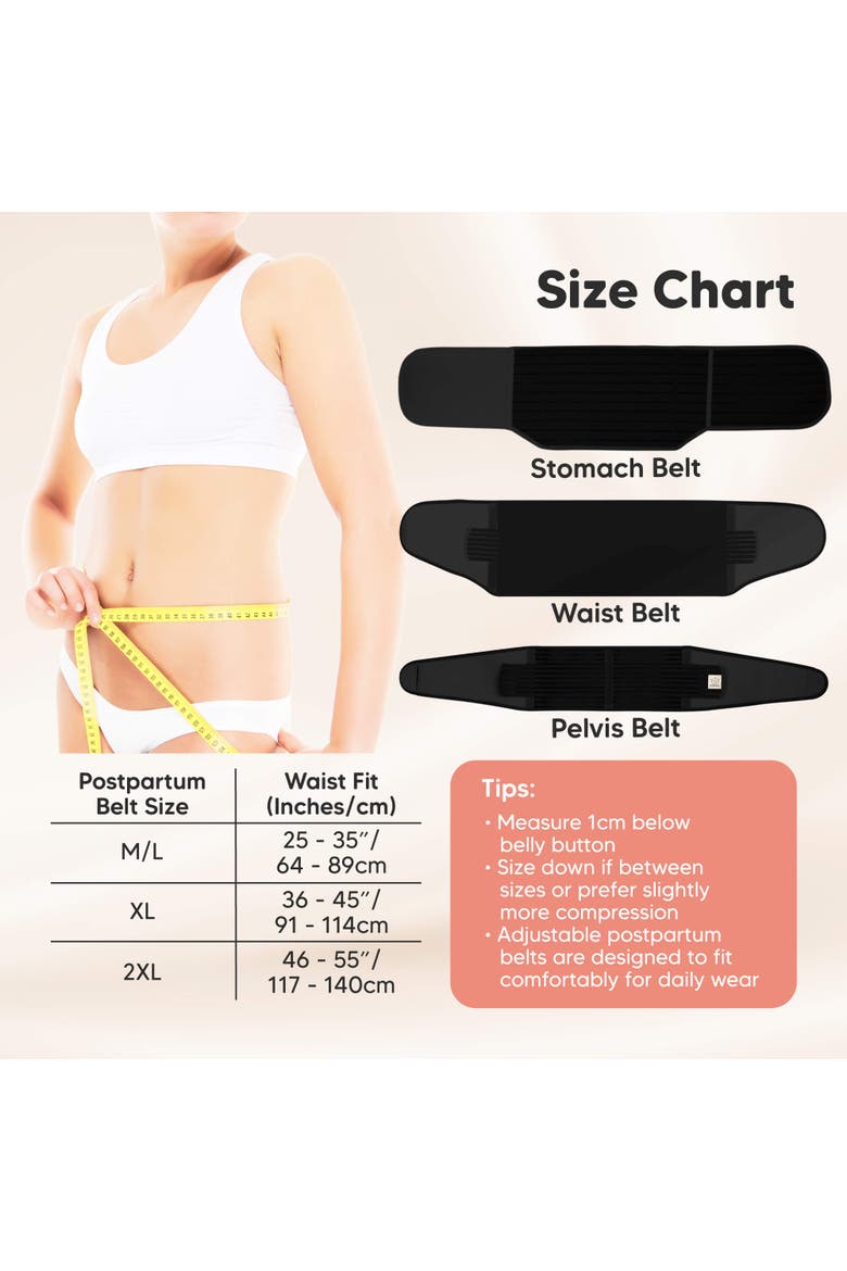 2-Pack Revive 3-in-1 Postpartum Recovery Support Belt, Alternate, color, Black/ Ivory
