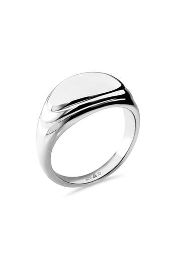 Devata Contour Line Dome Ring In Silver