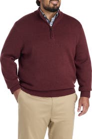 Oak Hill by DXL Big & Tall Heathered 1/4-Zip Pullover