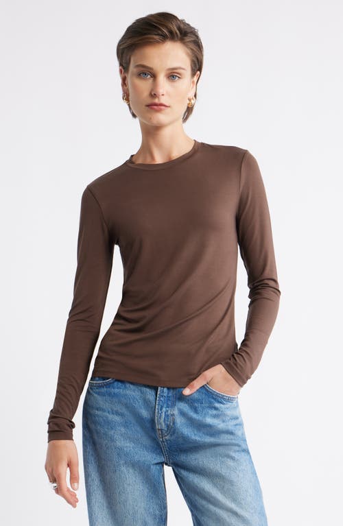 Nordstrom Long Sleeve Crewenck T-shirt In Brown