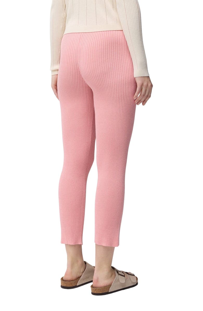 GOBI Mongolian Cashmere Rib-Knit Cashmere Silk Pants, Alternate, color, Pink Icing