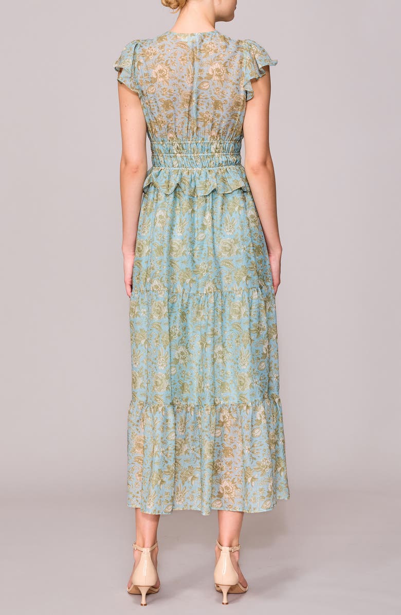 MELLODAY V-Neck Ruffle Shoulder Tiered Dress, Alternate, color, 