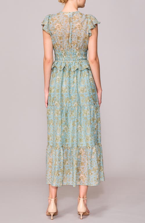 Melloday V-neck Ruffle Shoulder Tiered Dress
