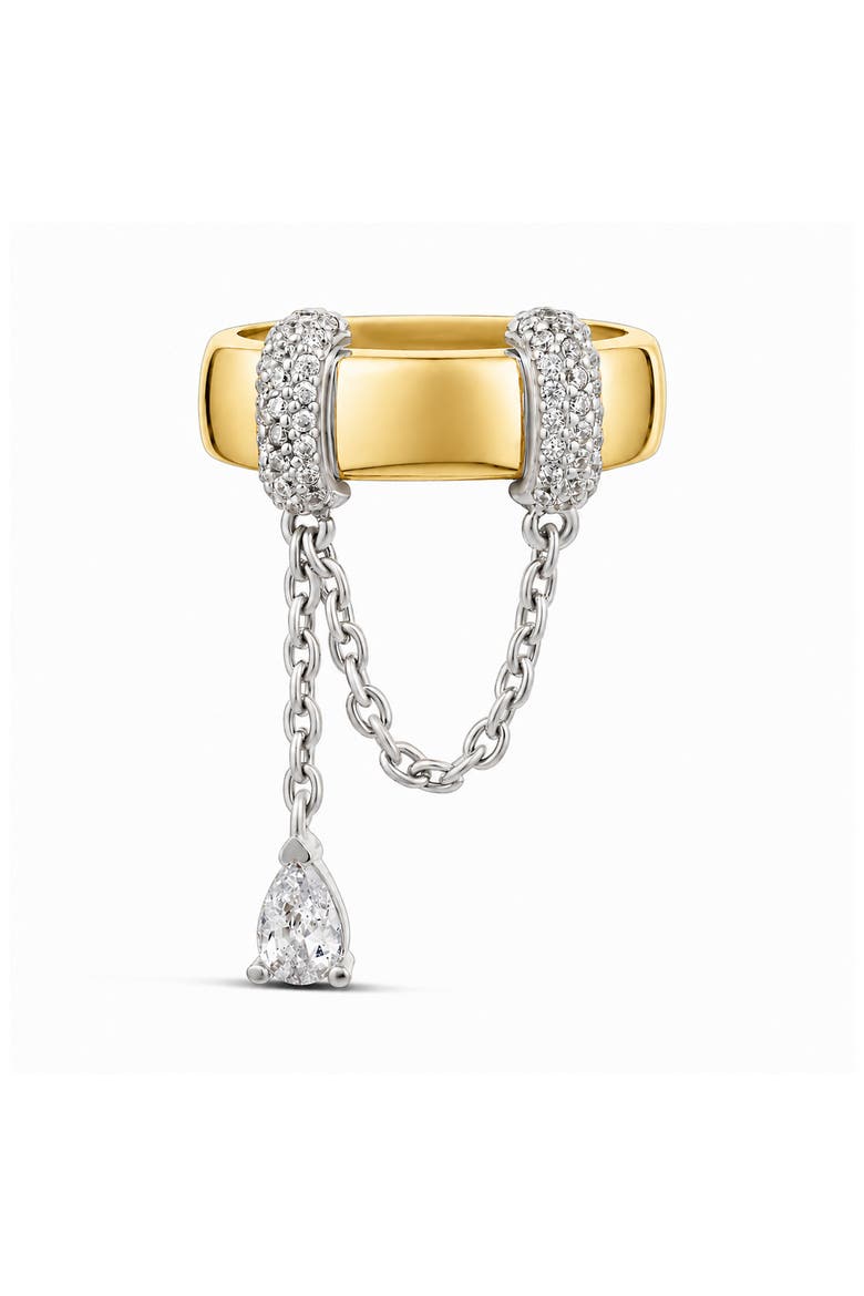 Statement Pavé Chain Ring, Main, color, GOLD/ SILVER