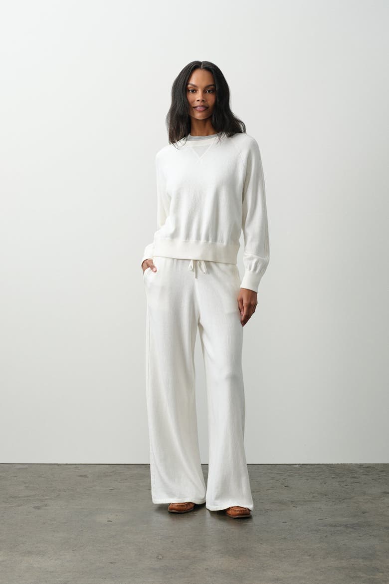 Ashlyn Cotton Cashmere Track Pants, Main, color, ECRU