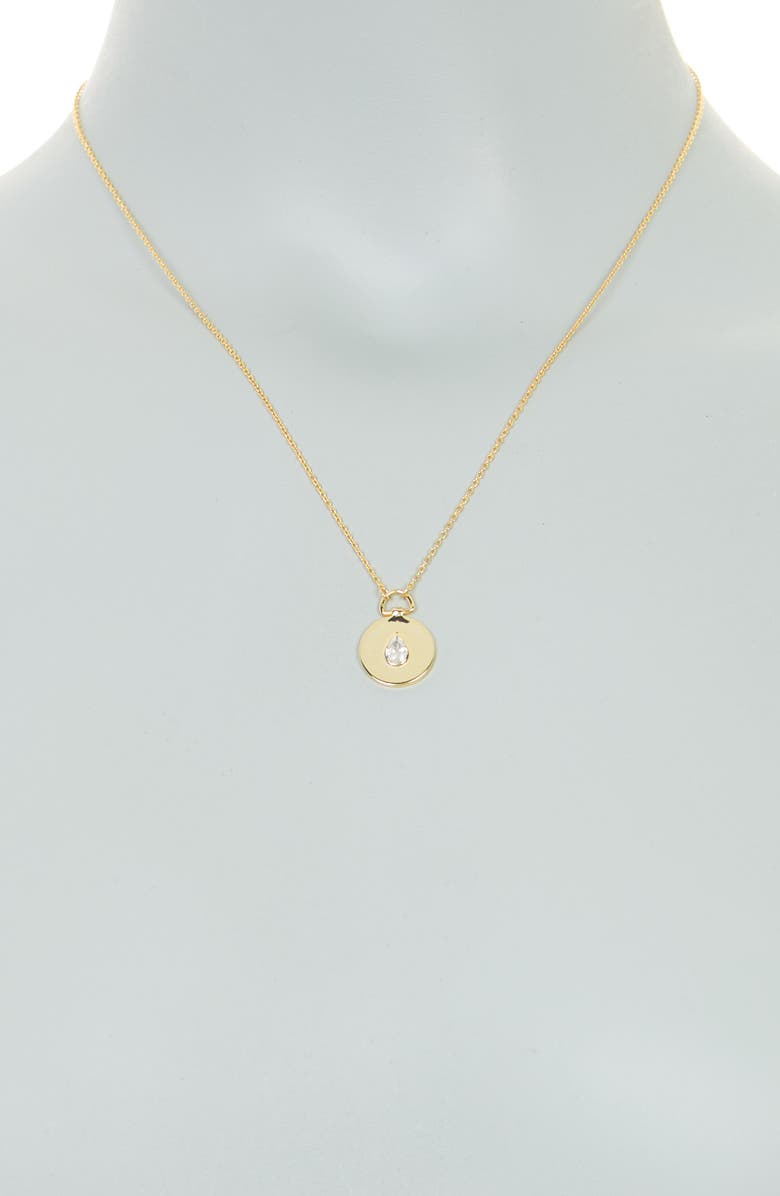 ARGENTO VIVO Cubic Zirconia Disc Pendant Necklace, Alternate, color, Gold