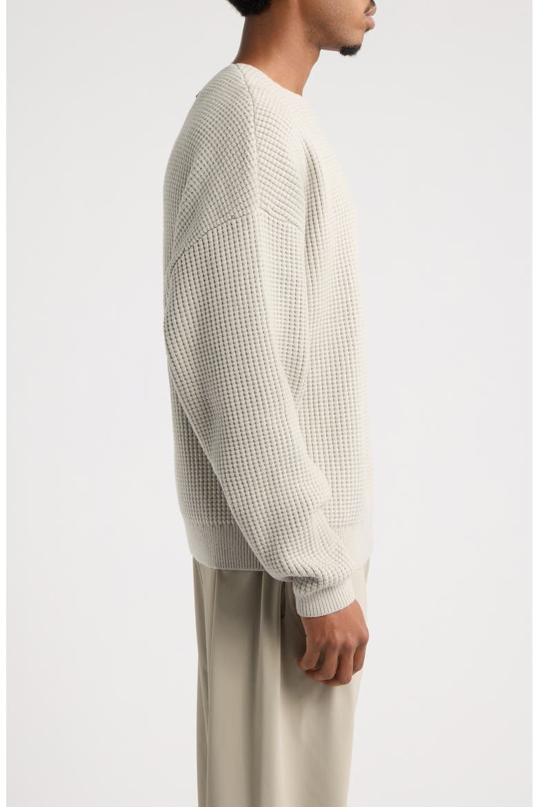 '90s Relaxed Waffle Stitch Sweater, Alternate, color, STONE