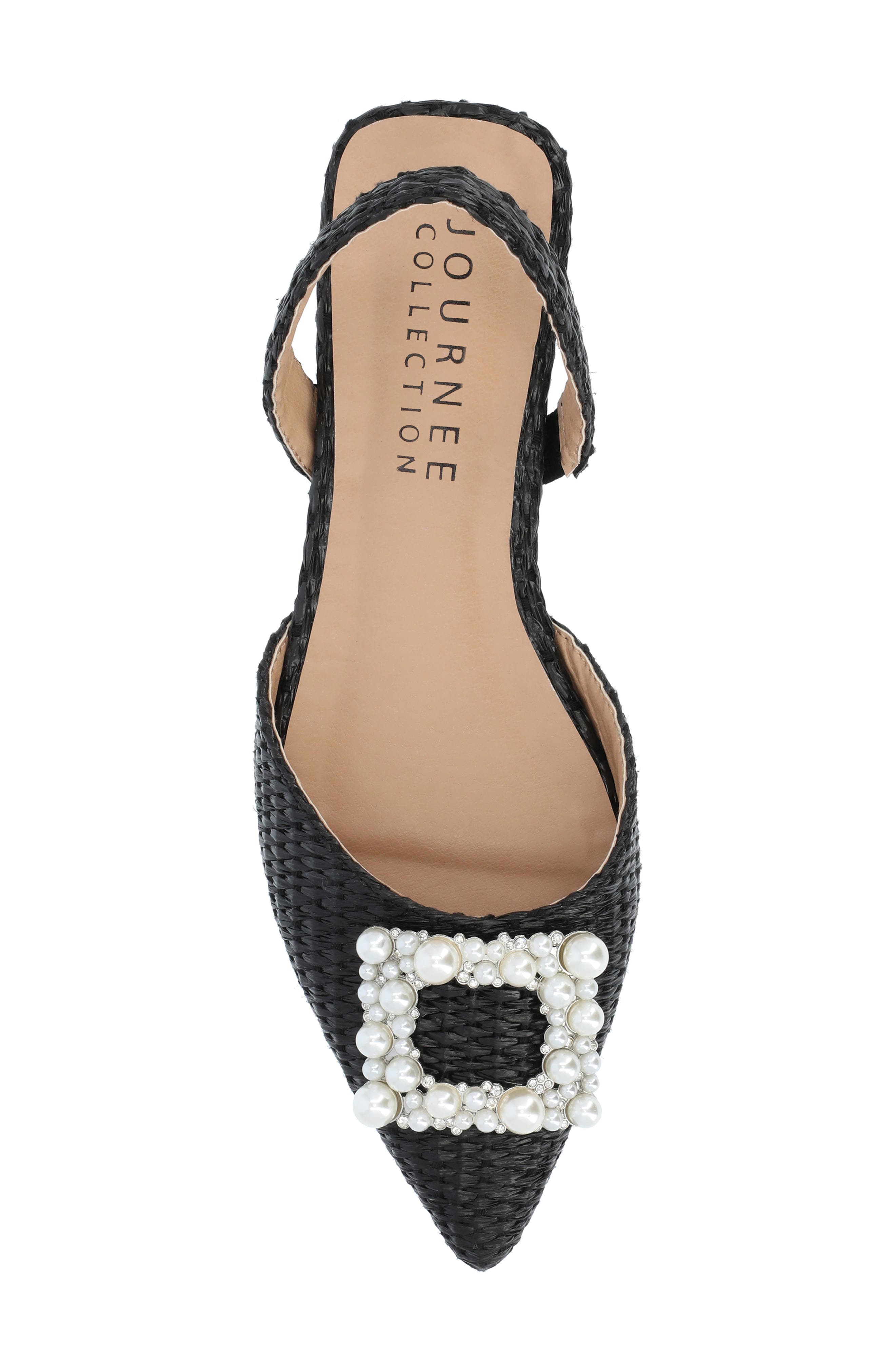 Journee Collection Hannae Slingback Flat, Alternate, color, Black