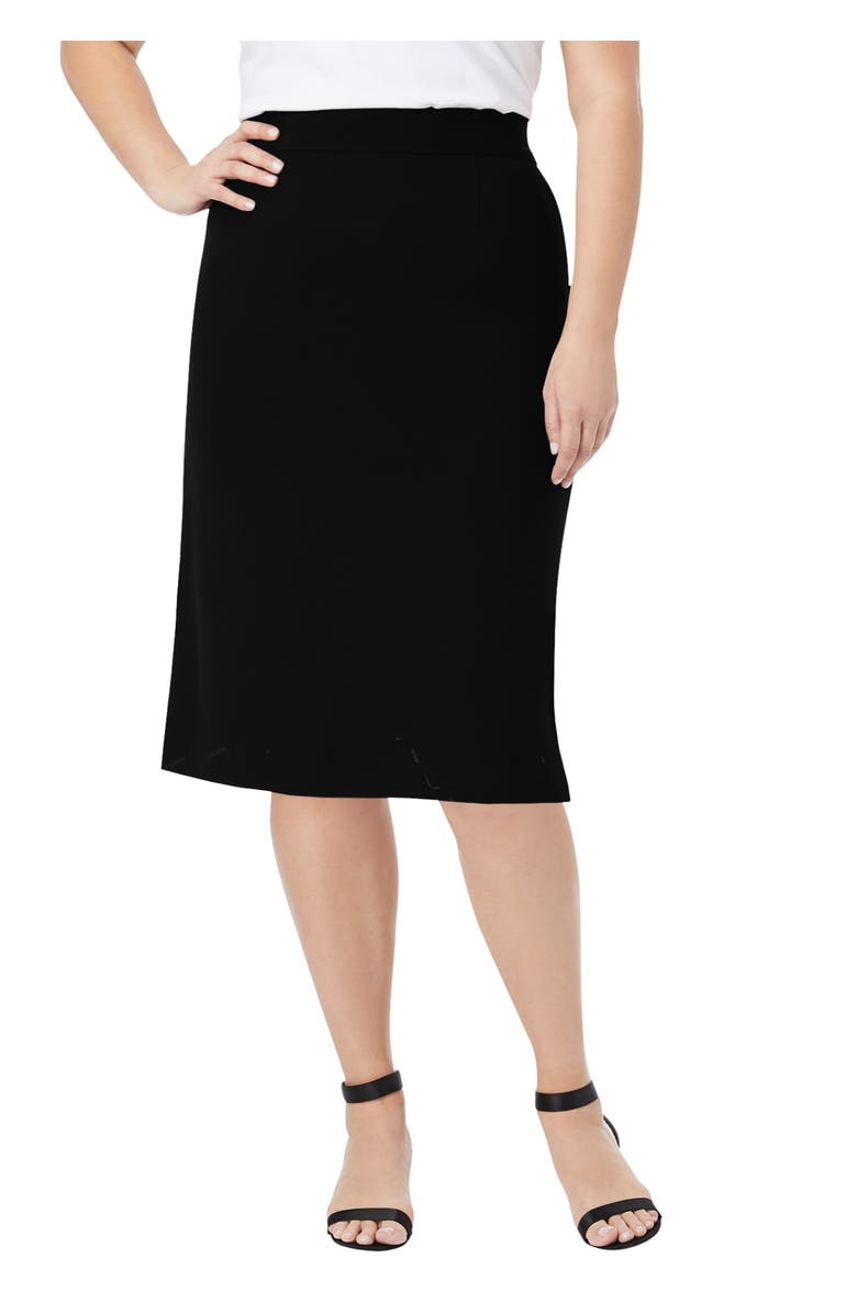 Jessica London Tummy Control Bi-Stretch Pencil Skirt, Main, color, Black
