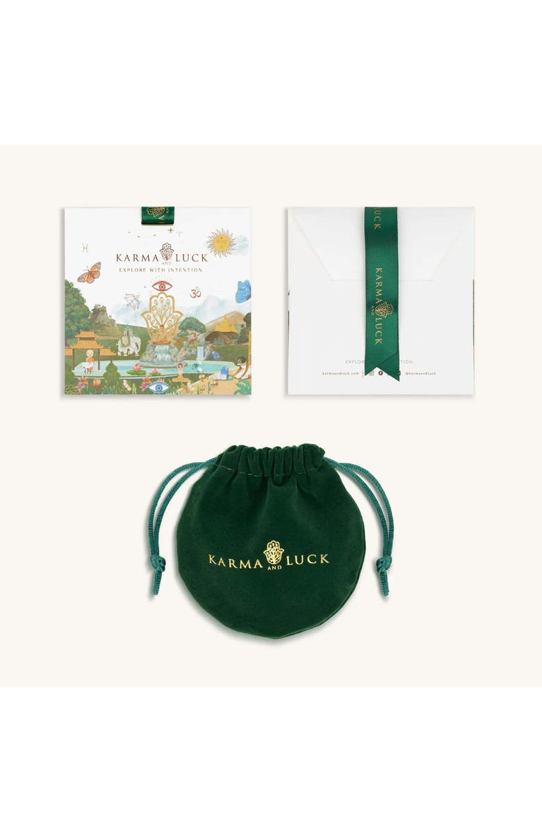 Karma and Luck Focused Serenity - Ombre Emerald Lotus Charm Bracelet, Alternate, color, Green/Gold