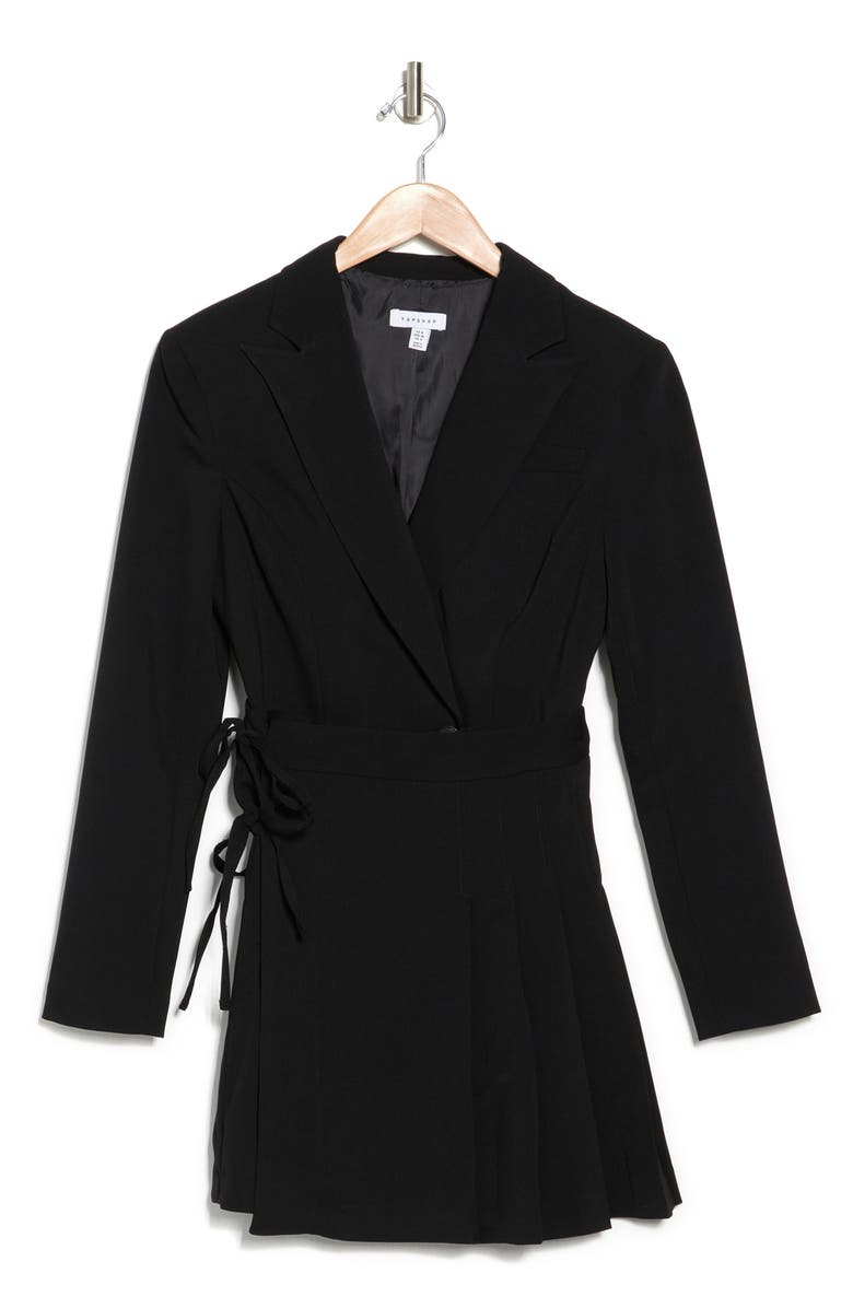 Topshop Side Tie Blazer Dress, Alternate, color, 