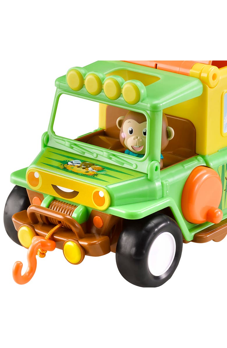 Timber Tots Safari Jeep 4X4 Vehicle, Monkey Figure, Alternate, color, Multicolored