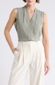 NORDSTROM RACK V-Neck Sleeveless Woven Shell Top