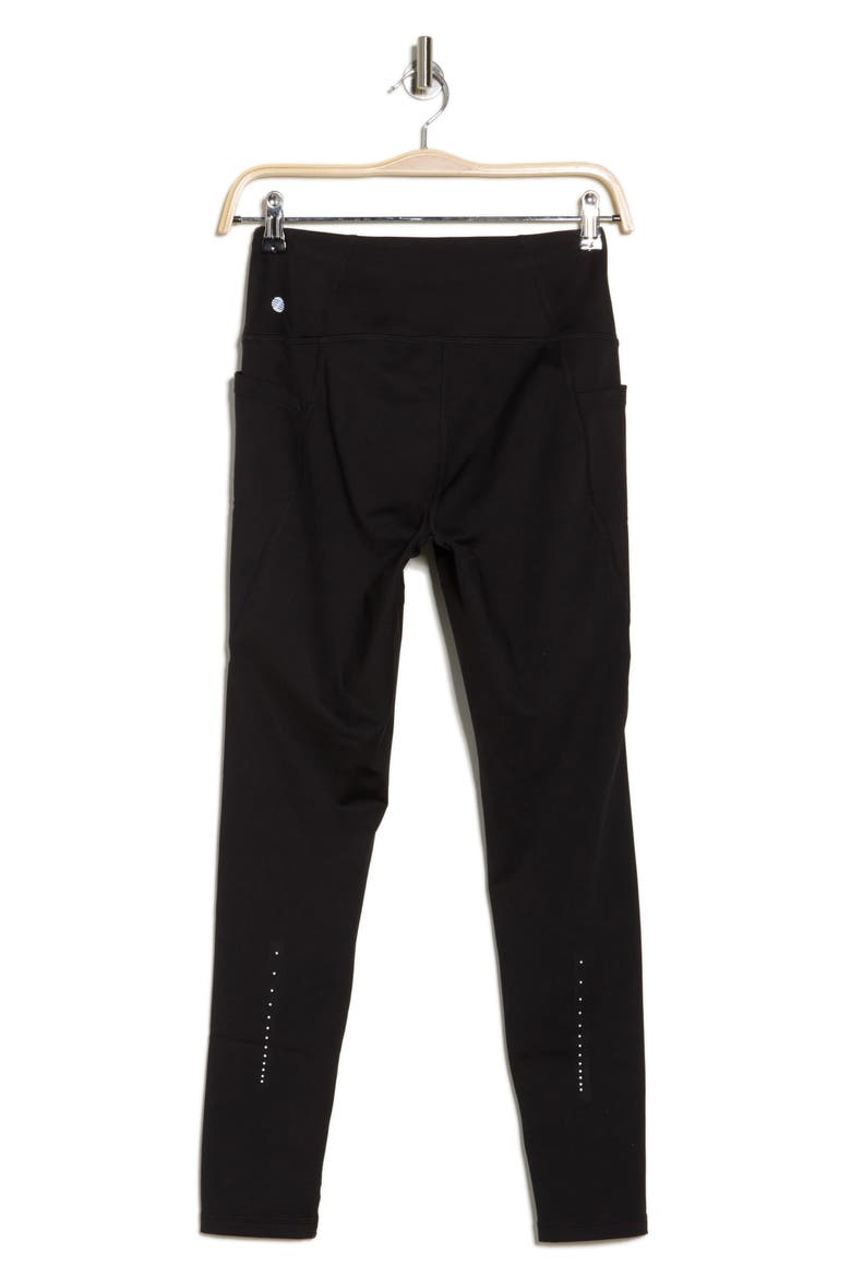 Fleece Lined Pocket Leggings, Alternate, color, BLACK