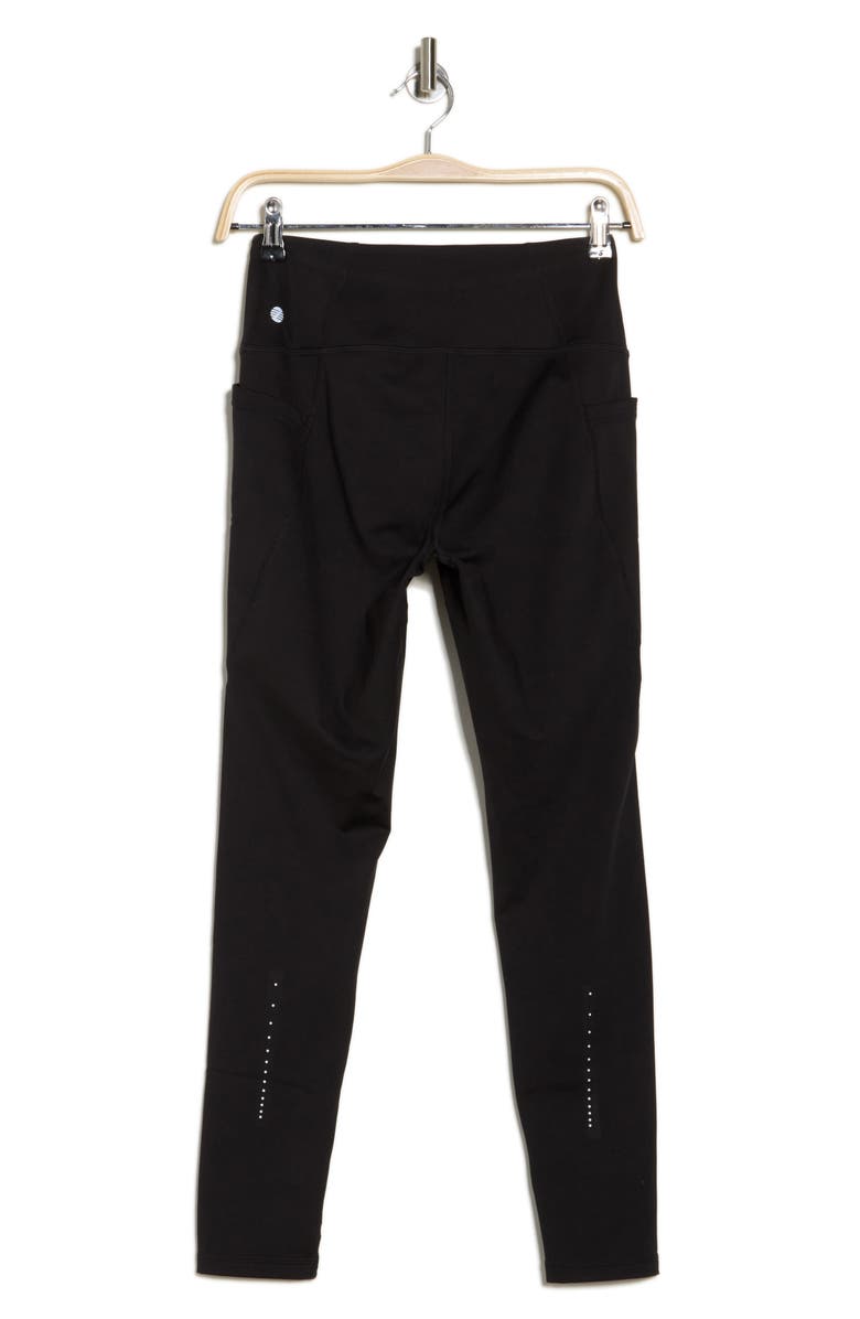 Z by Zella Fleece Lined Pocket Leggings, Alternate, color, Black