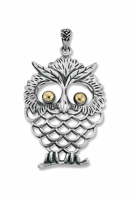 SAMUEL B. Owl Two-Tone Pendant