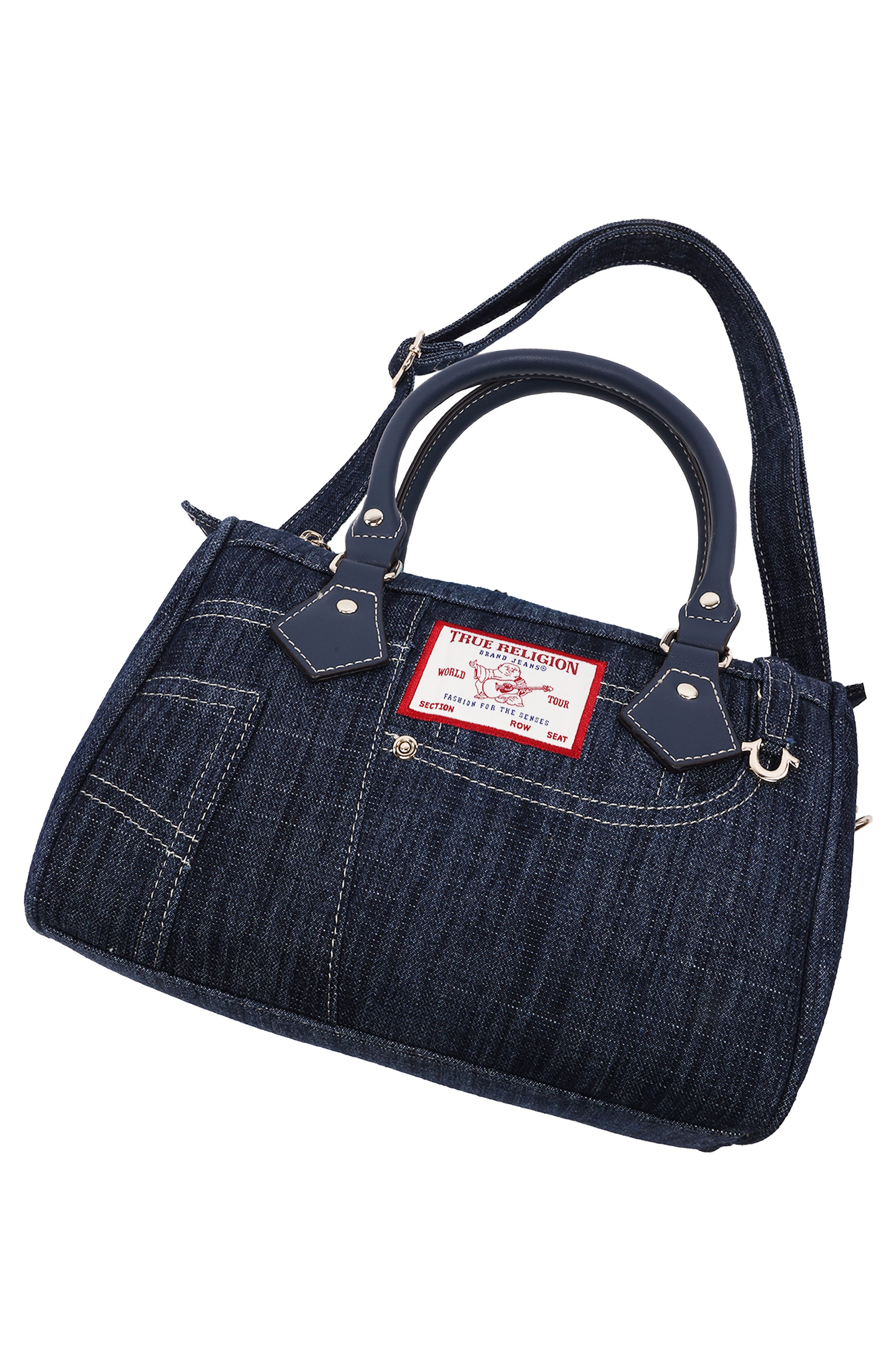 Heritage Denim Satchel Bag, Alternate, color, DARK DENIM