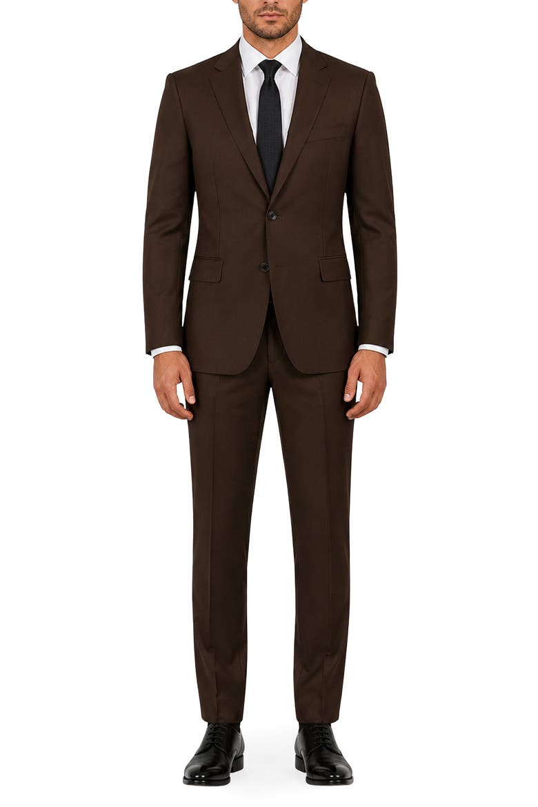 Giorgio Modern Fit Wool Suit, Main, color, BROWN