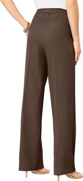 Roaman's Plus Size Wide Leg Bend Over® Pant