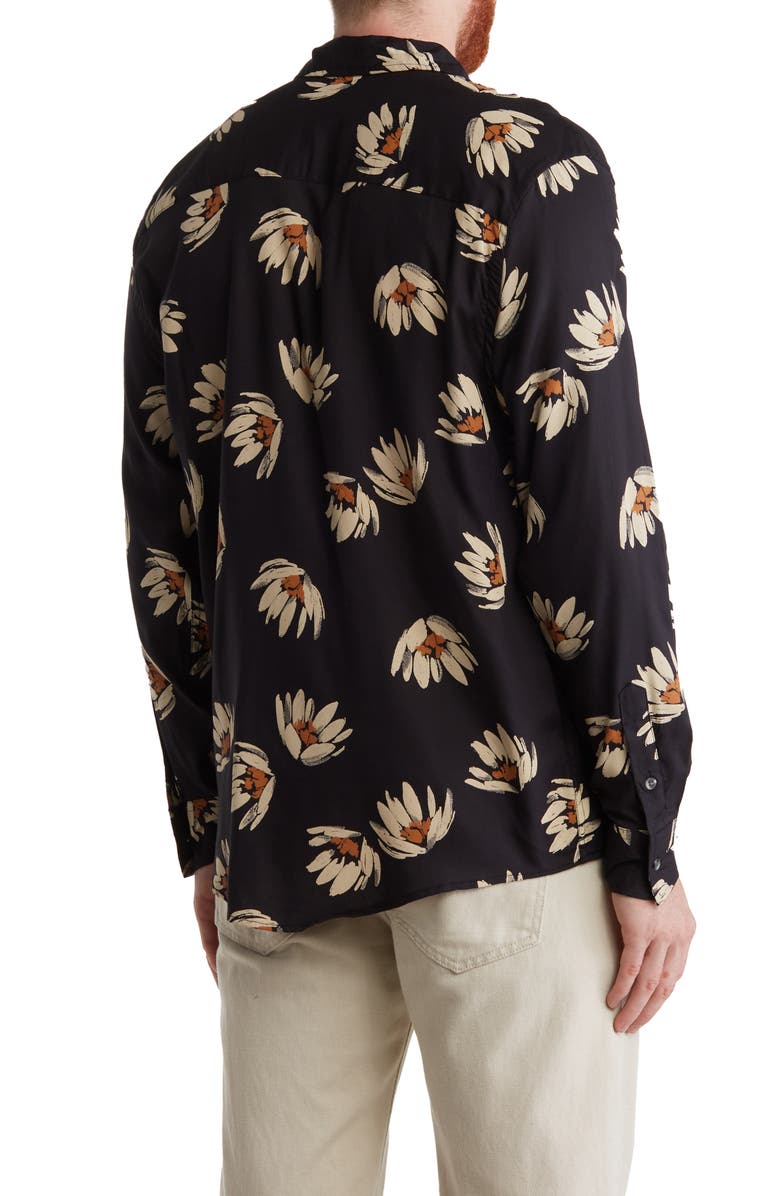 Sovereign Code Coastal Floral Print Button Front Shirt, Alternate, color, 