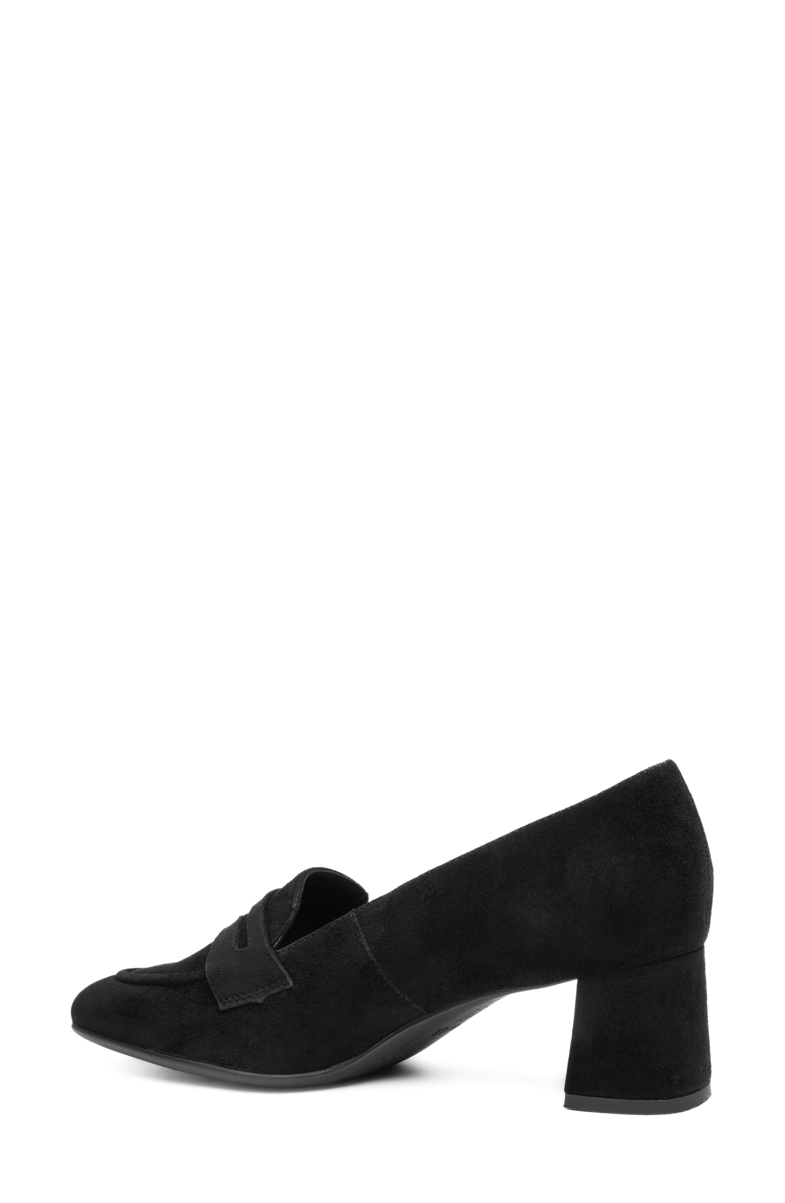 Ambrosia Pointed Toe Penny Loafer Pump, Alternate, color, BLACK