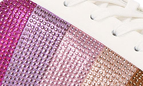 Kurt Geiger London Womens Pink Comb Laney Stripe Crystal-embellished Leather Low-top Trainers In Pink