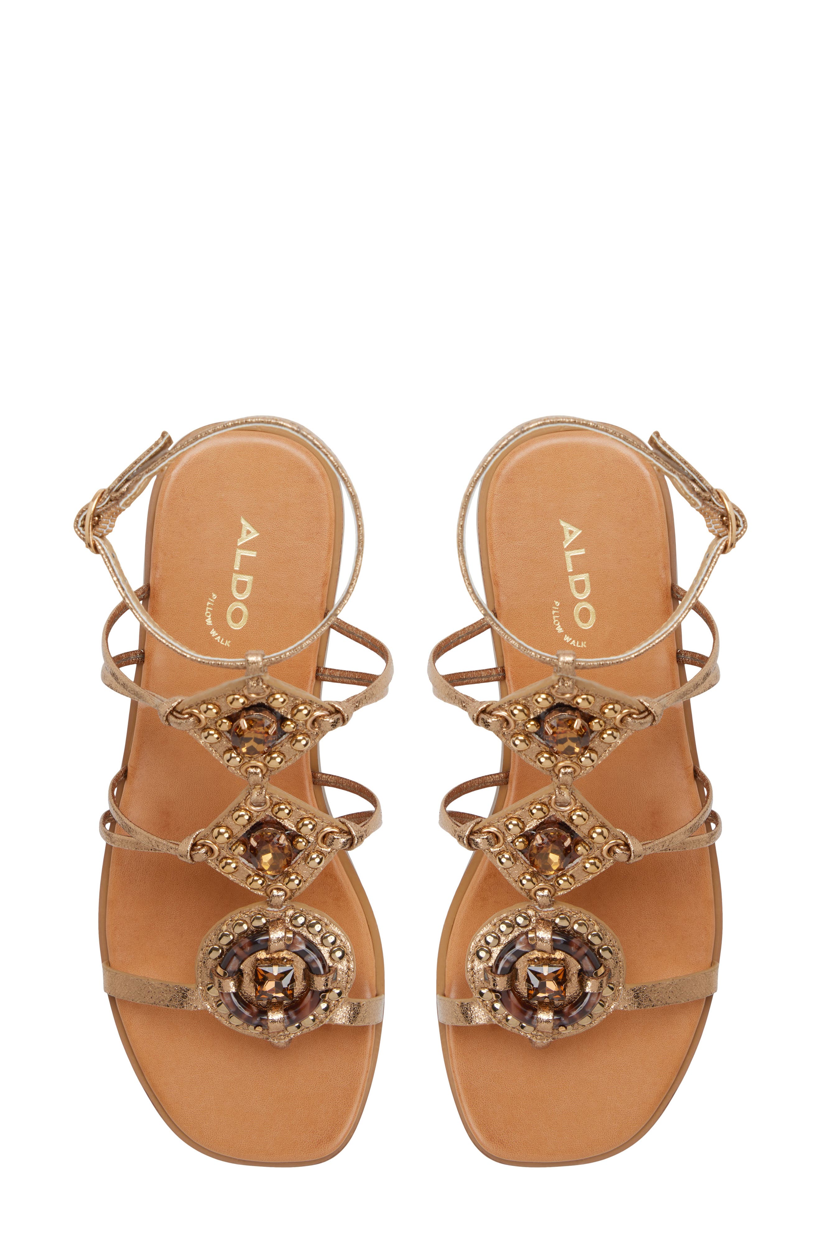 ALDO Sandjewel Cage Sandal, Alternate, color, Gold