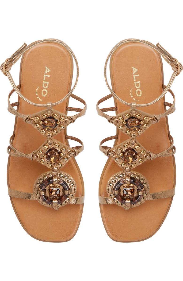 ALDO Sandjewel Cage Sandal, Alternate, color, Gold