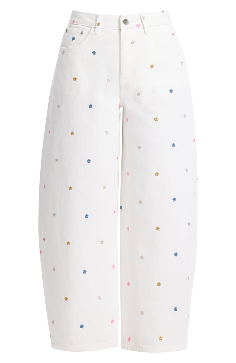Bayeas Embroidered High Waist Ankle Barrel Jeans, Alternate, color, Eos