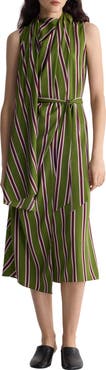Diane von Furstenberg Nora Striped Silk Blend Midi Dress