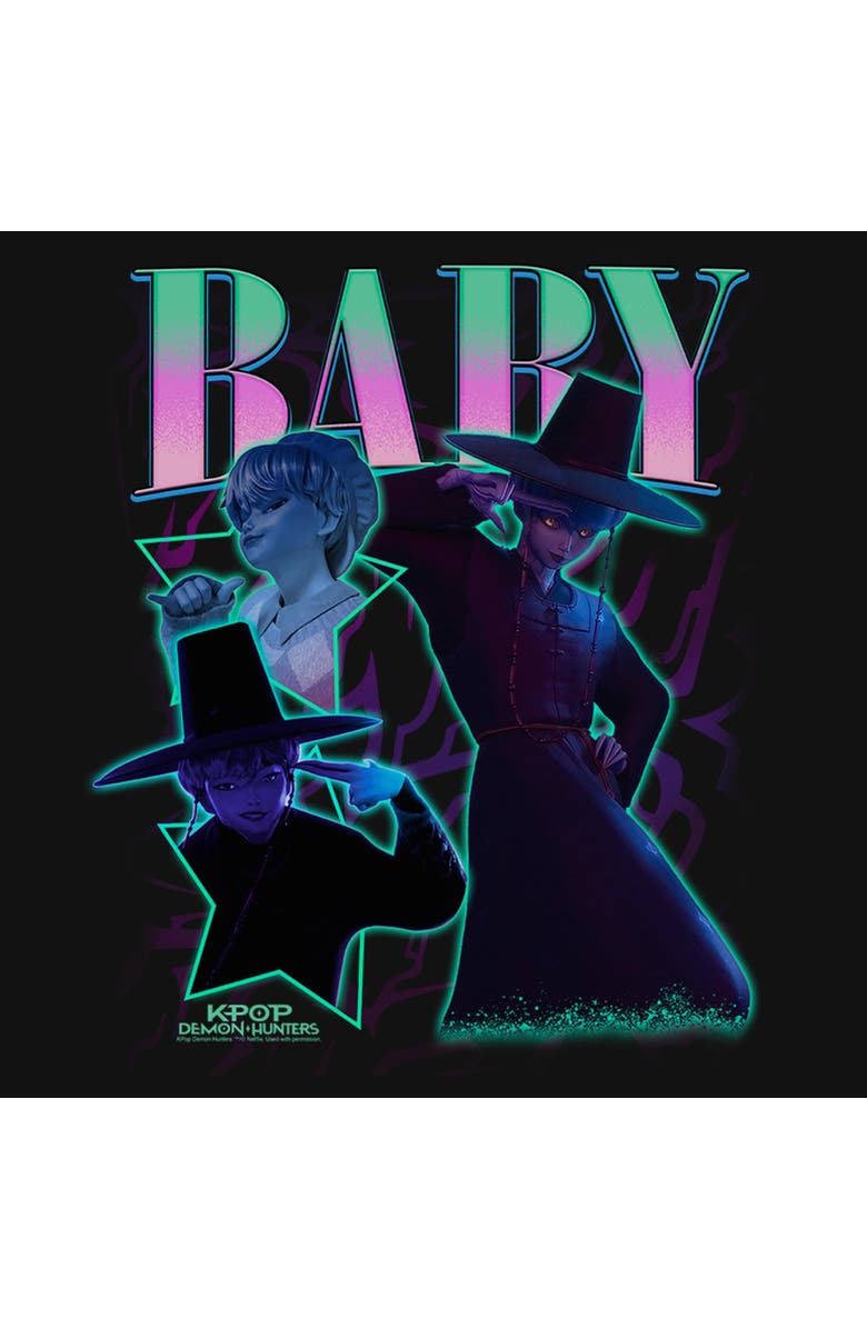 KPop Demon Hunters Girl's KPop Demon Hunters Baby Saja Collage Graphic T-Shirt, Alternate, color, Black