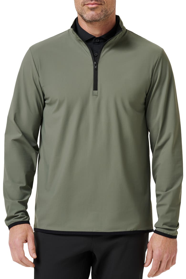 Tour Quarter Zip Pullover, Main, color, DARK OLIVE