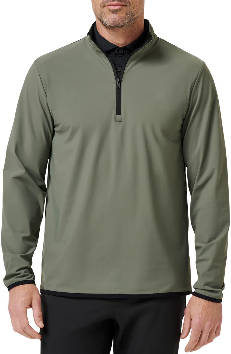 TravisMathew Tour Quarter Zip Pullover, Main, color, Dark Olive