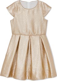 Reiss Kids' Nia Metallic Pleated Dress
