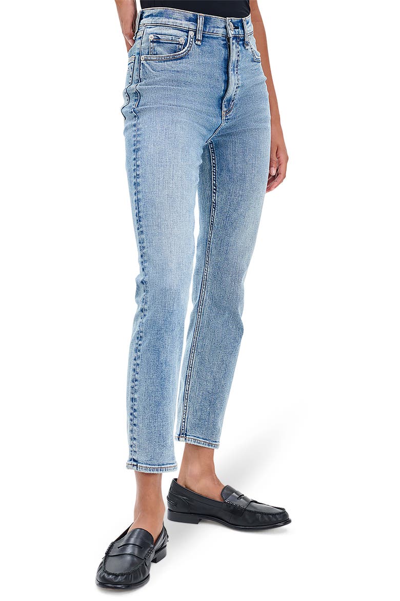 Flexi Wren High Waist Ankle Slim Straight Leg Jeans, Main, color, NYASA