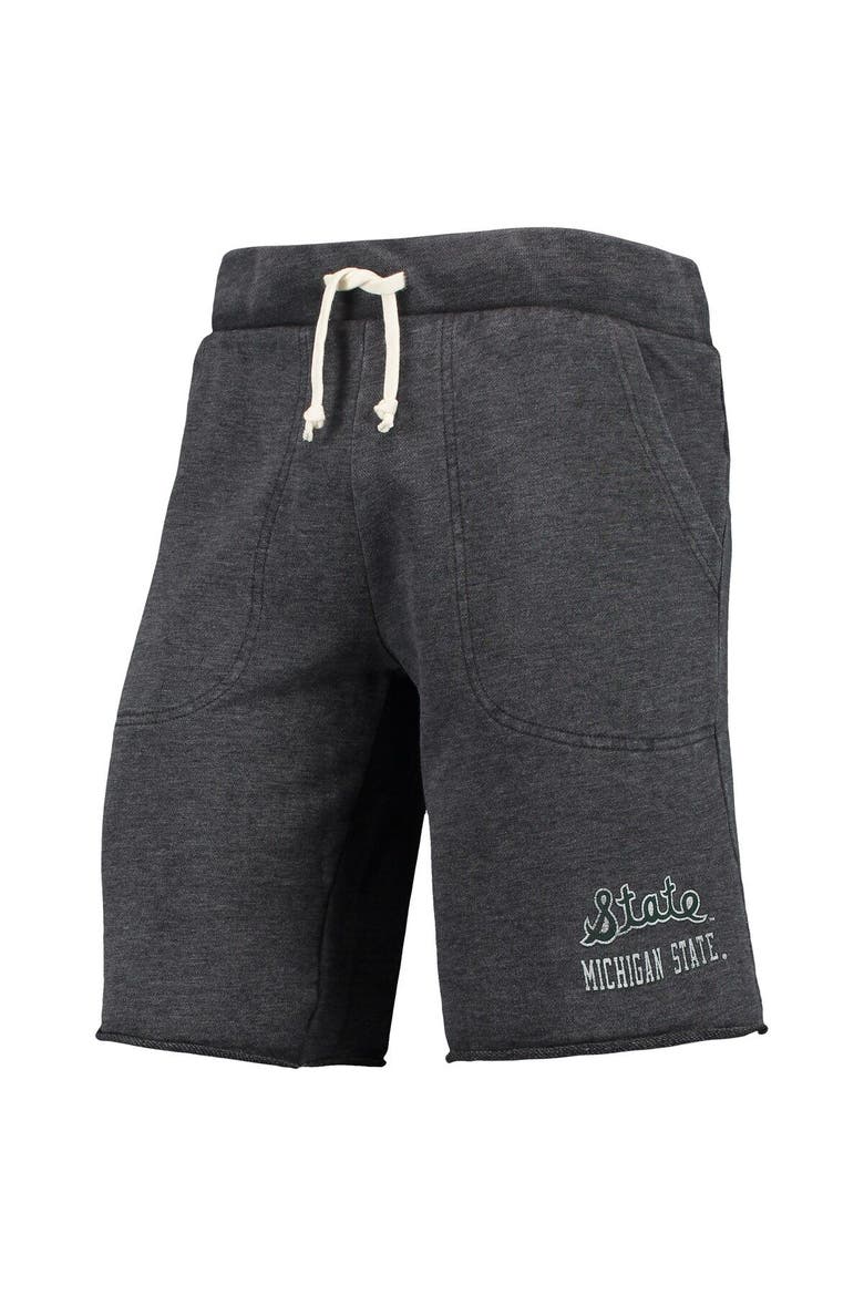 Men's Heathered Black Alternative Apparel Michigan State Spartans Victory Lounge Shorts, Alternate, color, Heather Black