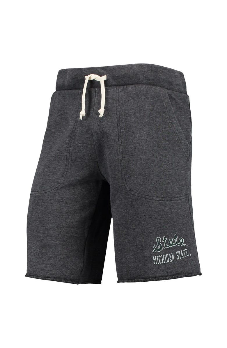 ALTERNATIVE APPAREL Men's Heathered Black Alternative Apparel Michigan State Spartans Victory Lounge Shorts, Alternate, color, 