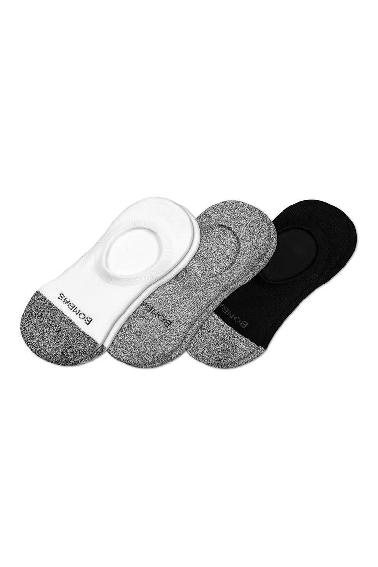 Assorted 3-Pack Cushion No-Show Socks, Main, color, WHITE/ BLACK/ GREY