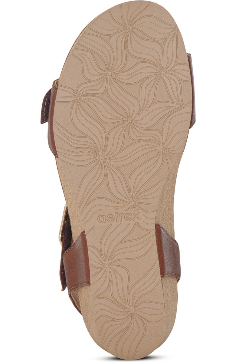 Aetrex Lexa Wedge Sandal, Alternate, color, Walnut