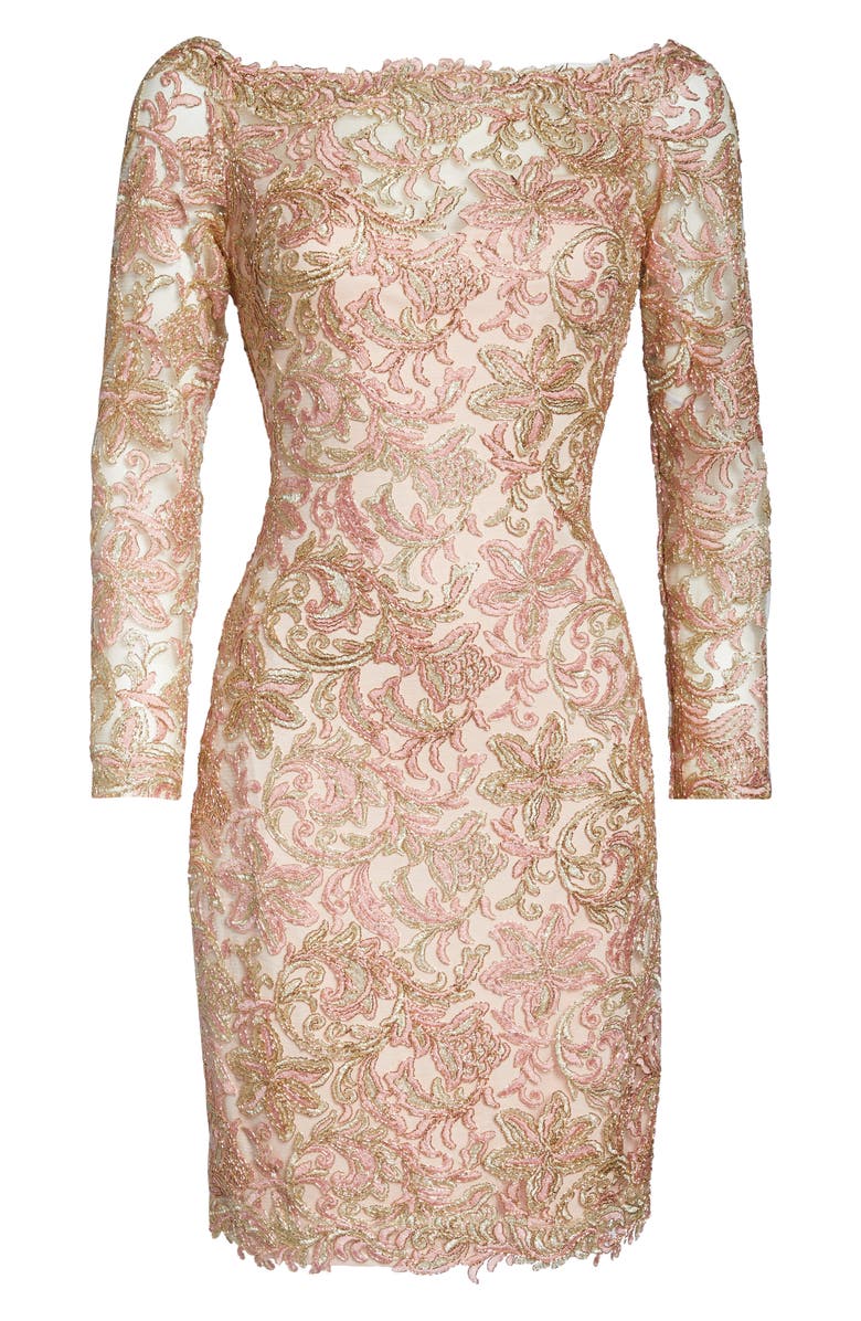 Tadashi Shoji Long Sleeve Embroidered Lace Cocktail Dress, Alternate, color, 