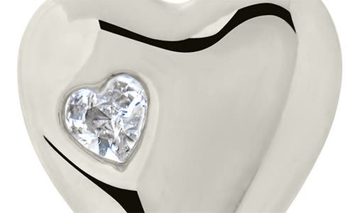 Sterling Forever Josephine Cubic Zirconia Heart 5–5.5mm Pearl Drop Earrings In Silver
