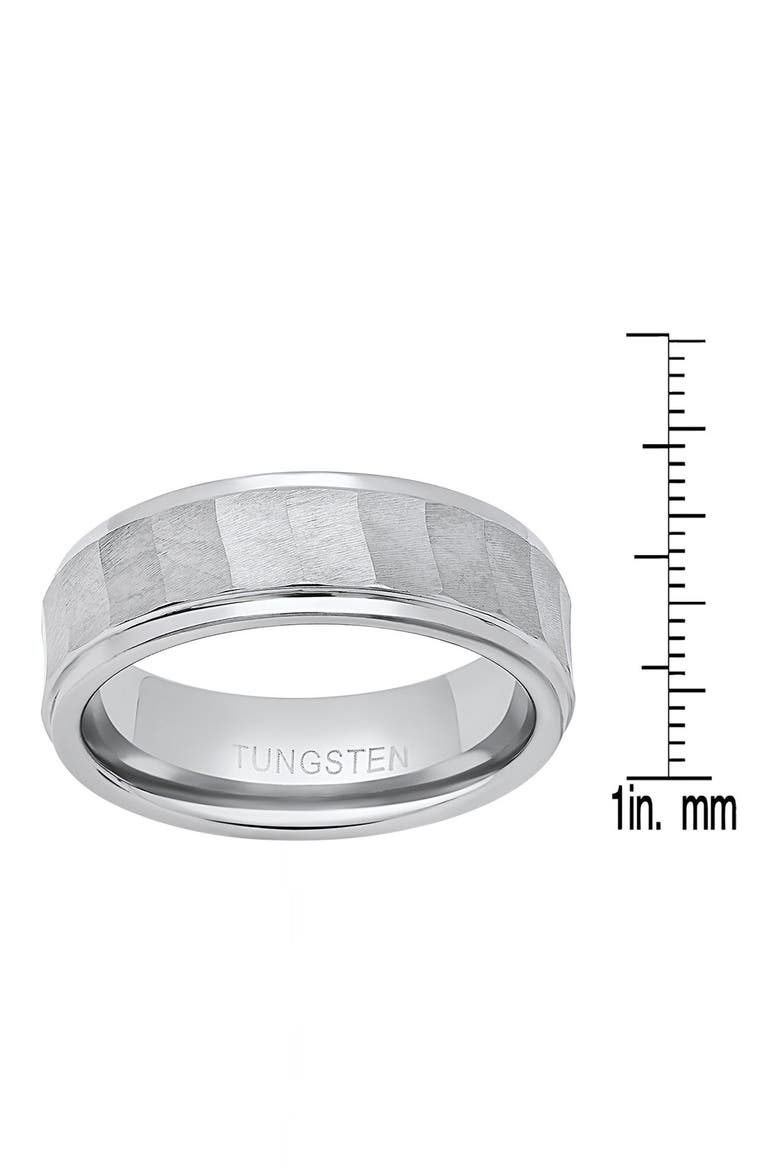 Men's Faceted Brushed Band Ring, Alternate, color, SILVER