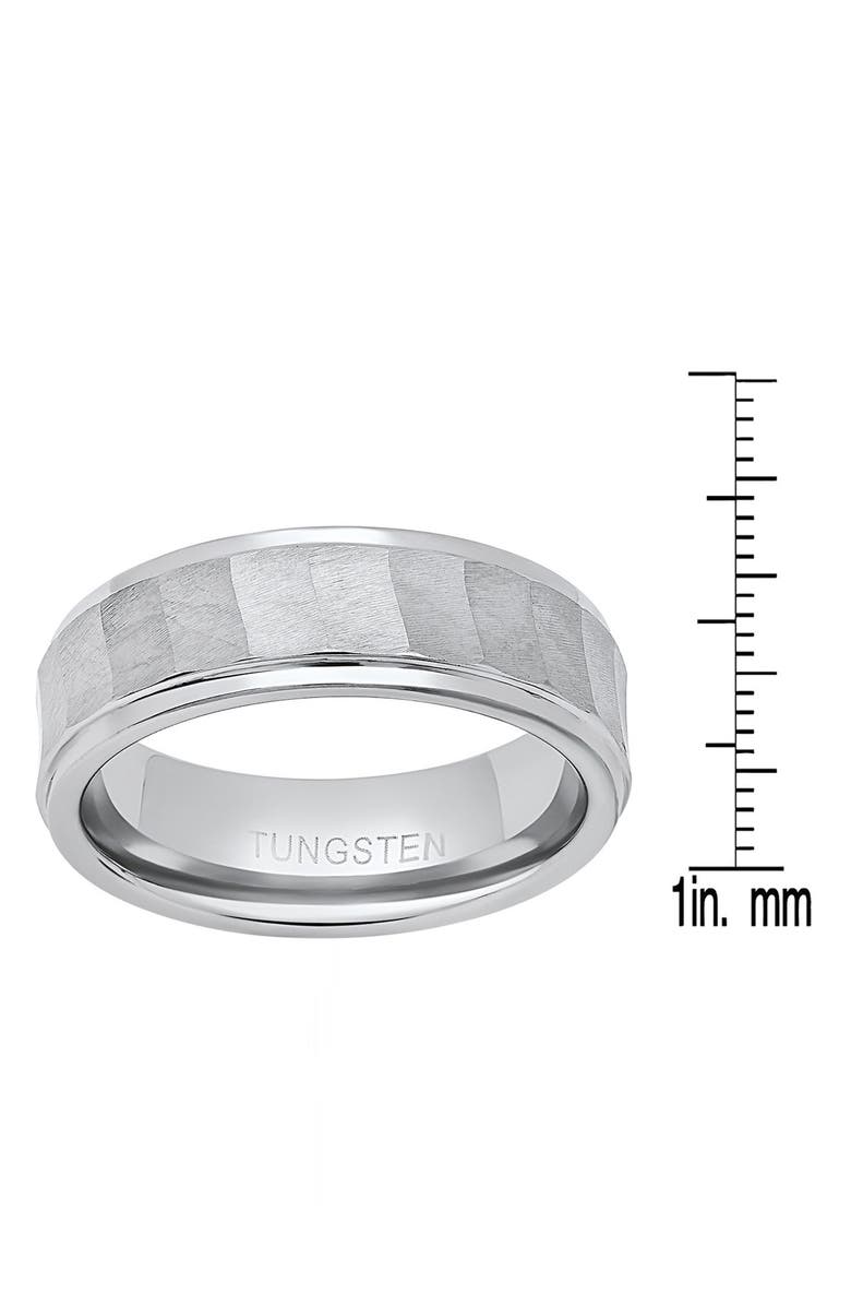 HMY JEWELRY Men's Faceted Brushed Band Ring, Alternate, color, Silver